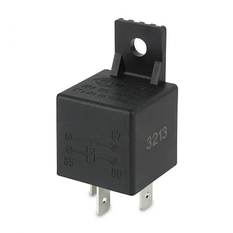 HELLA 12V 4 Pin Normally Open Mini Relay - 40A front view