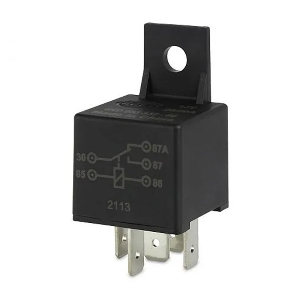 HELLA 12V 5 Pin Change-over Mini Relay - 30/20A front view