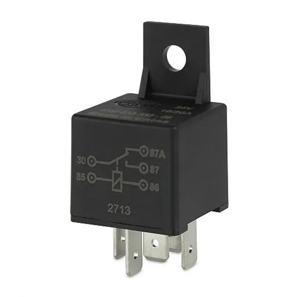 HELLA 24V 5 Pin Change-over Mini Relay - 20/10A front view
