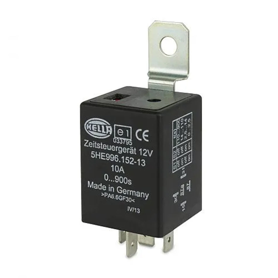 HELLA 12V 5 Pin Time Control Unit with Drop-out Delay - 20/10A front view