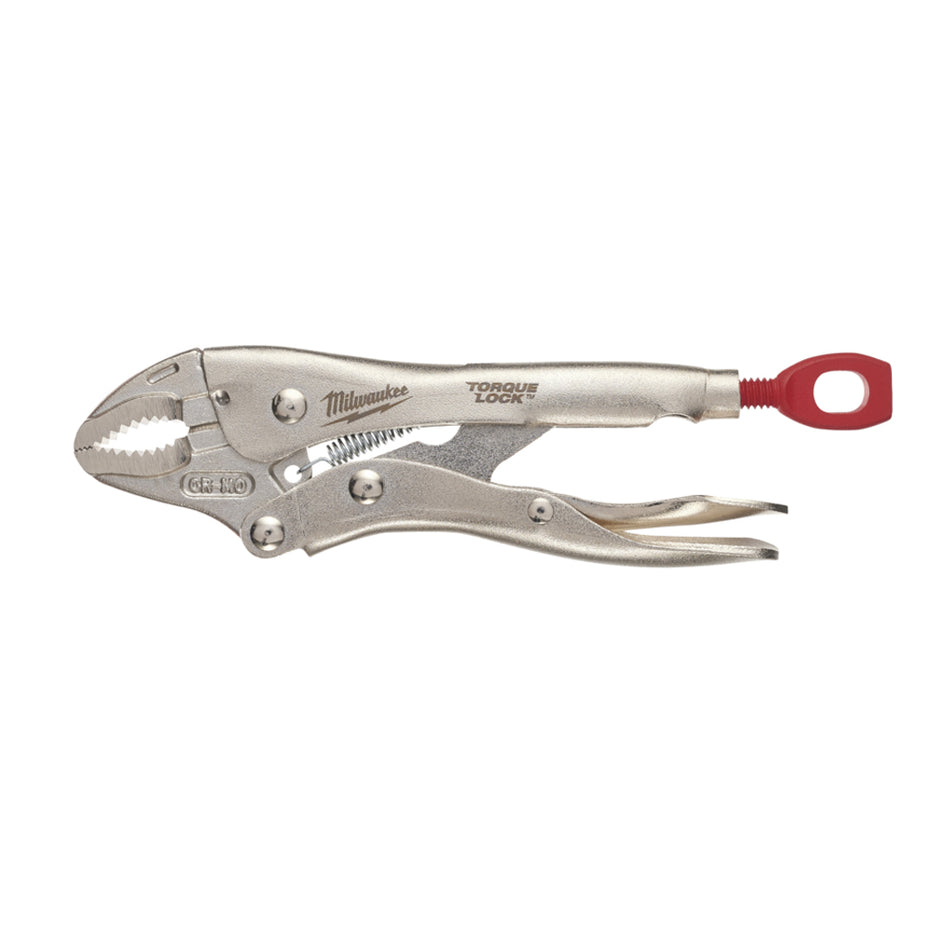 Milwaukee Curved Jaw Locking Pliers 5" 48223422. Side view of pliers.