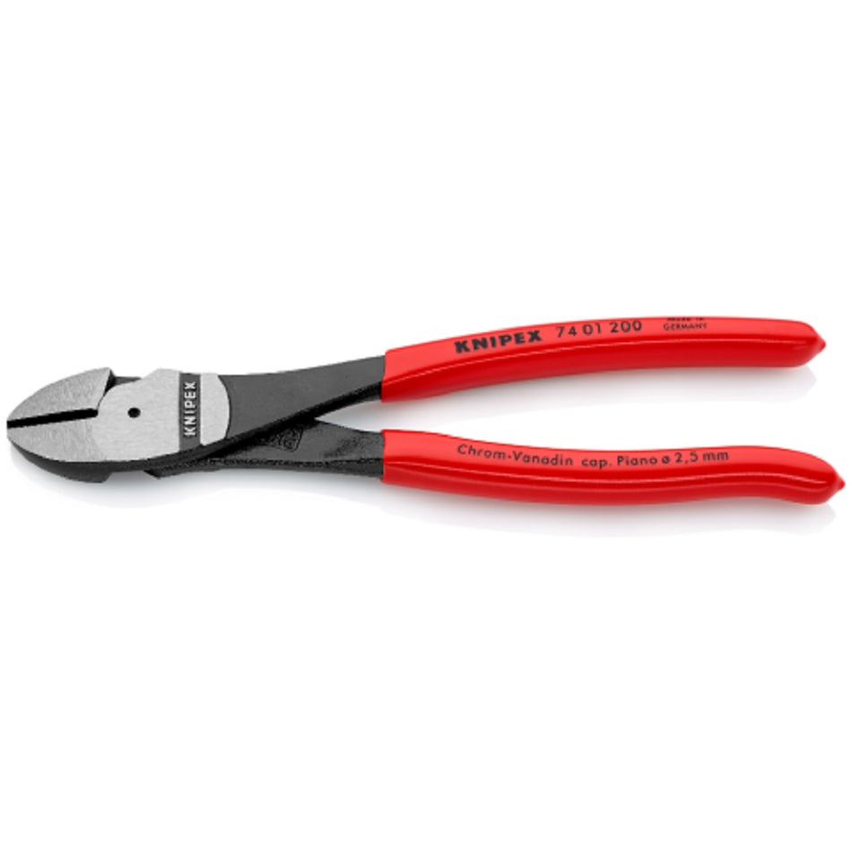Knipex Diagonal Cutting Nippers 7401200.  Angled view showing jaws closed.
