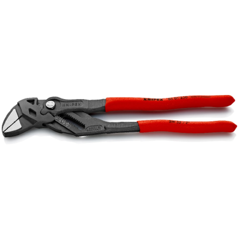 Knipex Plier Wrench 8601250.  Angled view showing jaws closed.
