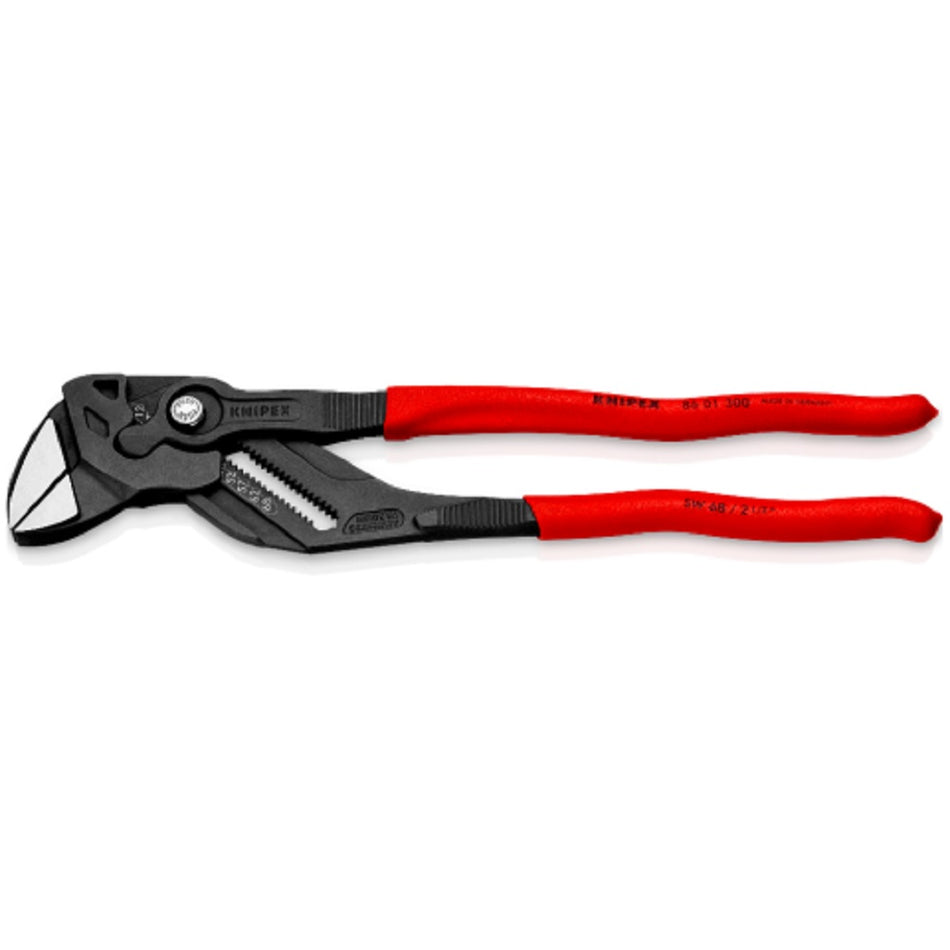 Knipex Plier Wrench 8601300.  Angled view showing jaws closed.