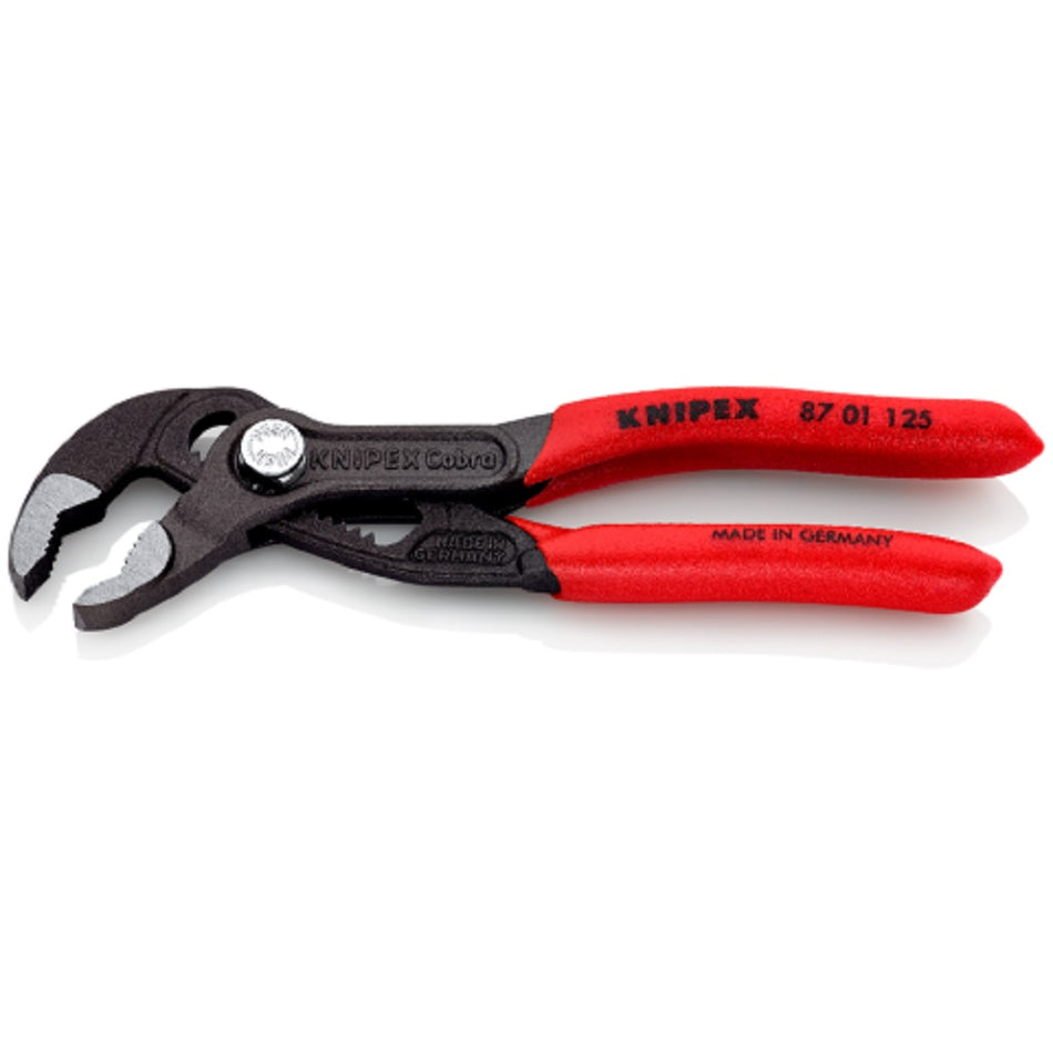 Knipex Cobra Water Pump Pliers 8701125.  Angled view showing jaws open.