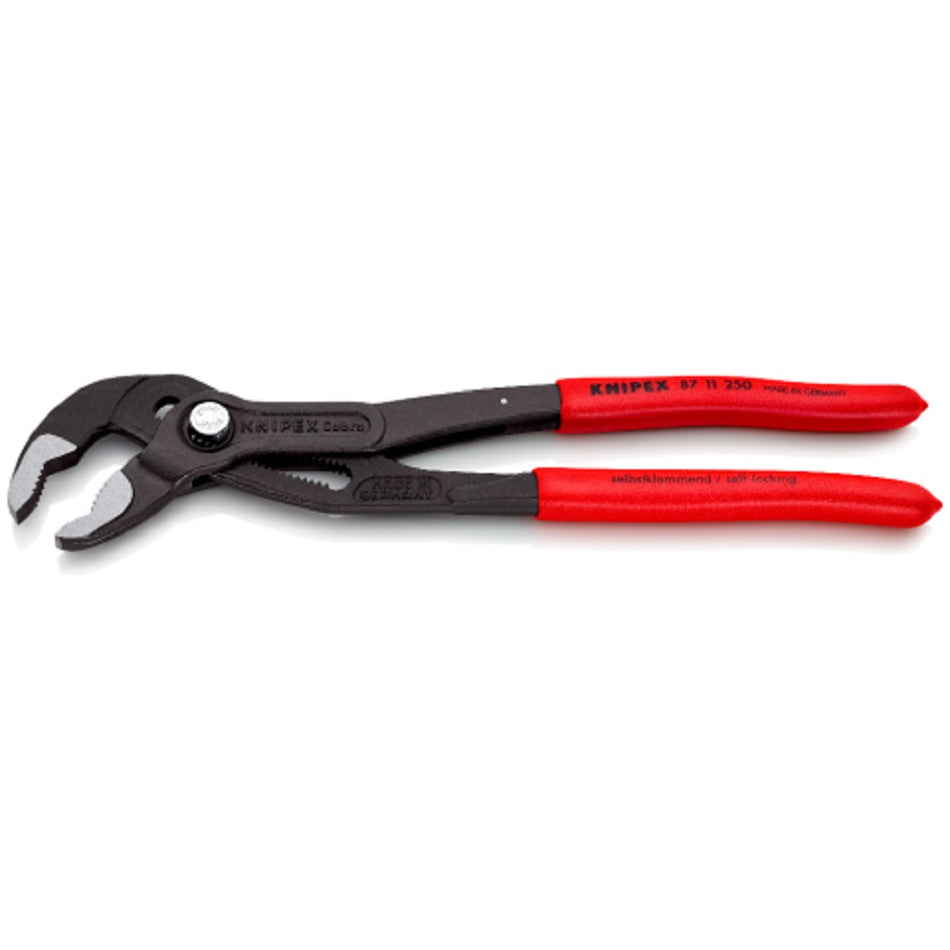 Knipex Cobra Water Pump Pliers 8711250.  Angled view showing jaws open.