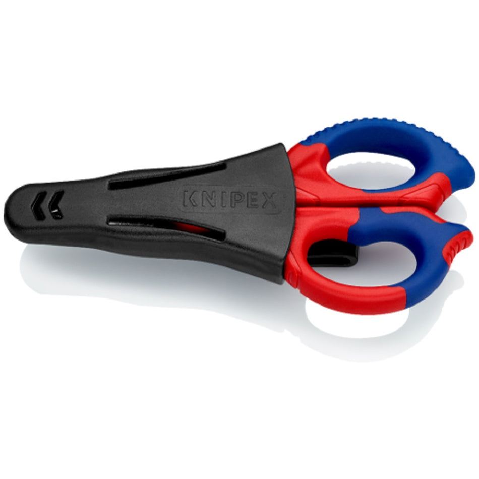 Knipex Electricians Shears 9505155.  Angled view showing protective cover fitted.