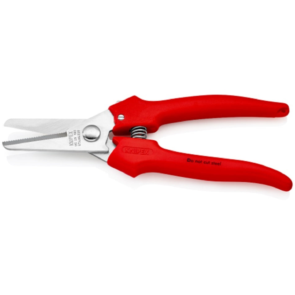 Knipex Combination Shears 9505190.  Angled view showing cutters open.