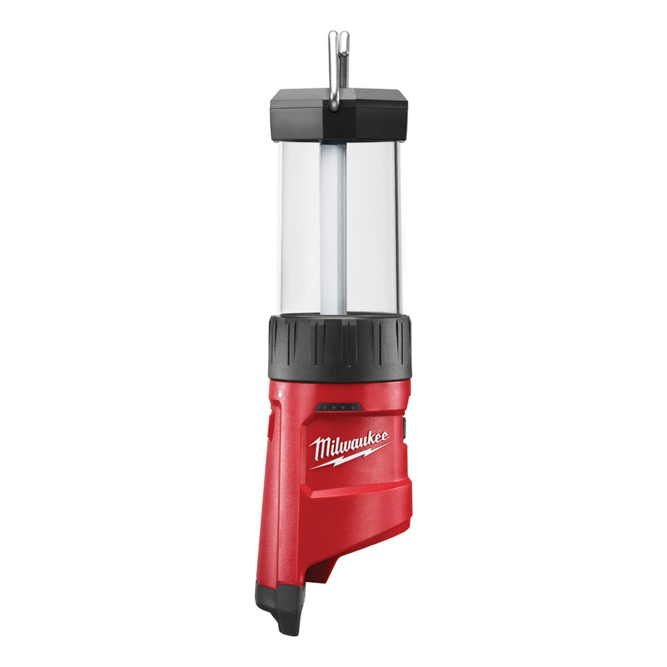 Milwaukee M12 LED Lantern/Flood Light M12LL-0.  Side view of lantern/light. with top attachment extended.