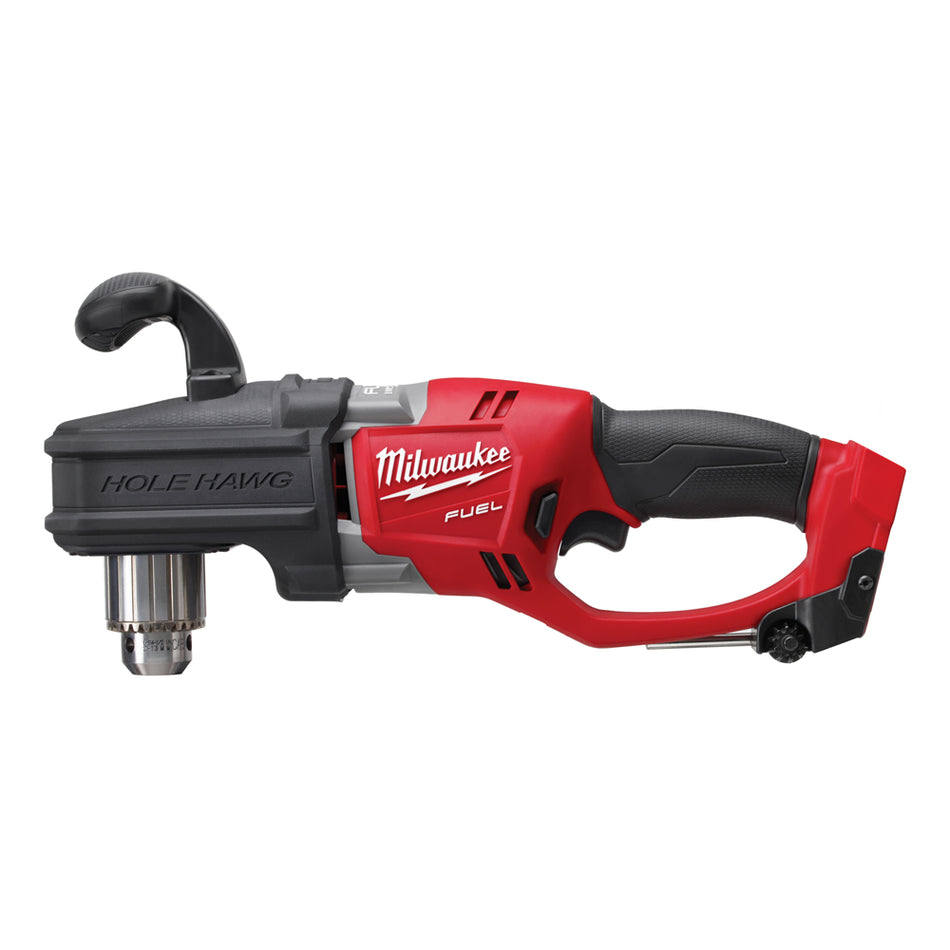 Milwaukee M18 Fuel HAWG RT Angle Drill M18CRAD-0.  Side view of  angles drill.