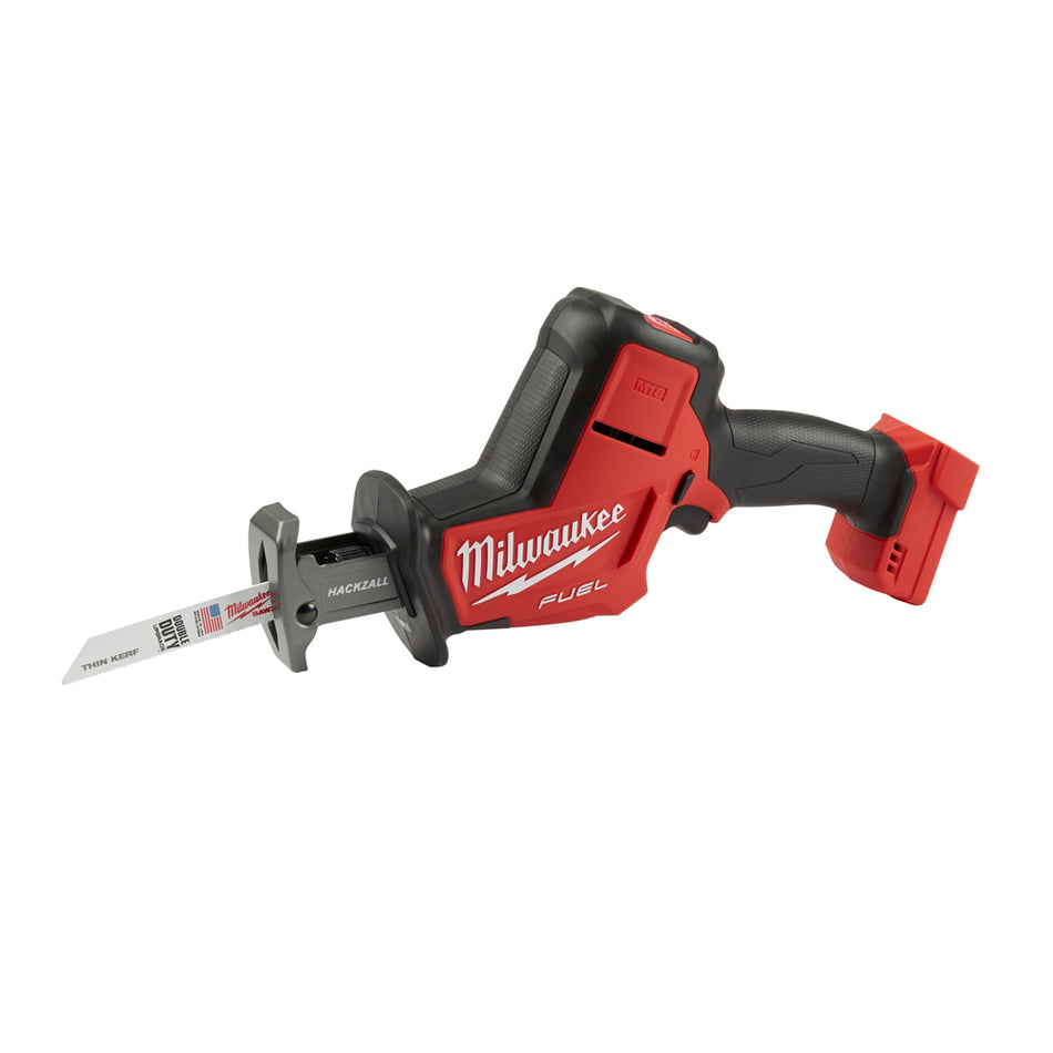 Milwaukee M18 Fuel Hackzail Reciprocating Saw M18FHZ-0.  Angled view of reciprocating saw.