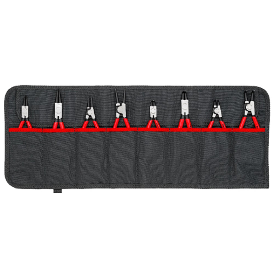 Knipex Circlip Pliers 8 pc 001958V01.  View of 8 Circlip Pliers in roll bag.
