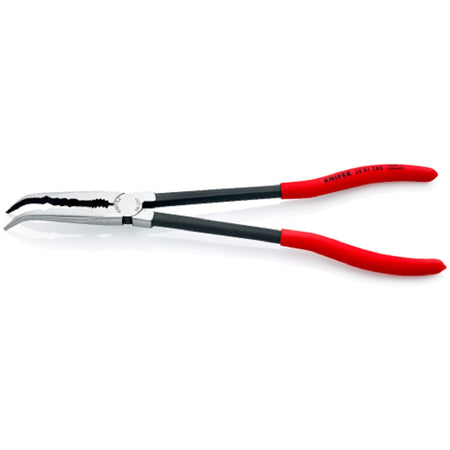 Knipex Long Reach Needle Nose Pliers 2881280. Angled view with jaws open.