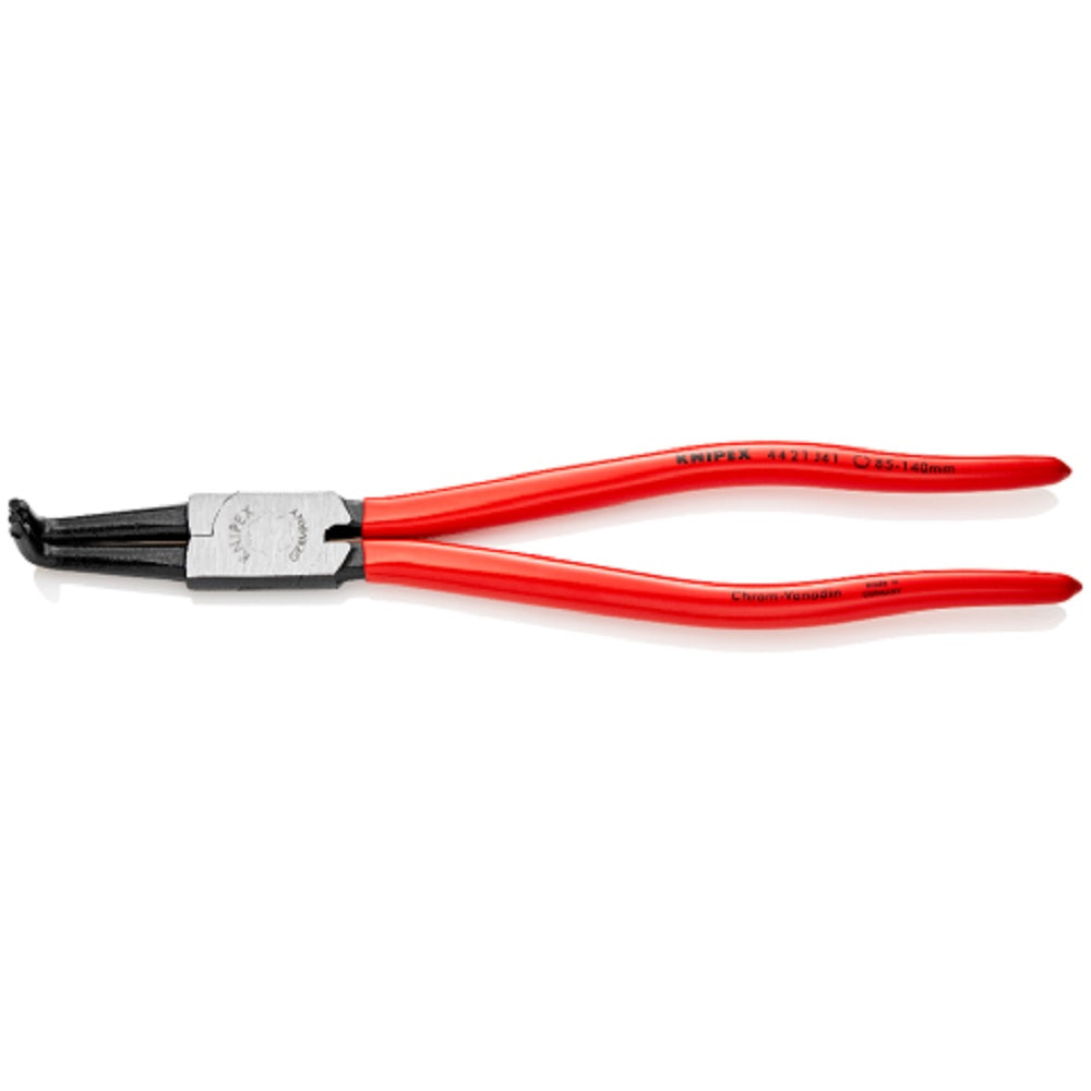 Knipex 44 21 J41 SB Internal Circlip Pliers - Angled Tips, Plastic Handles, DIN 5256 D Standard