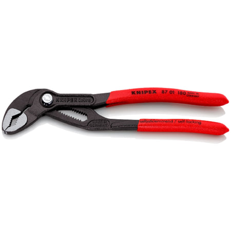 Knipex Cobra Water Pump 8701180. Angled view showing jaws closed.