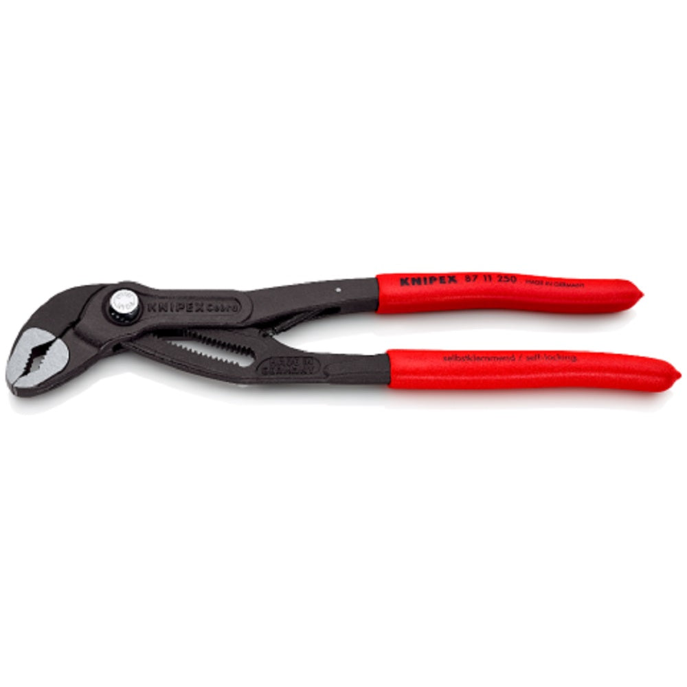Knipex Cobra Water Pump Pliers 8711250. Angled view showing jaws closed.