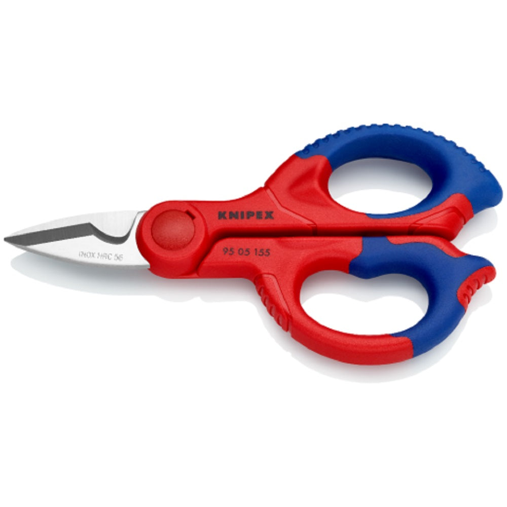 Knipex Electricians Shears 9505155. Angled view showing cutters closed.