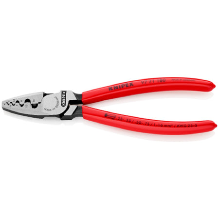 Knipex Crimp Pliers 9771180. Angled view with jaws closed.