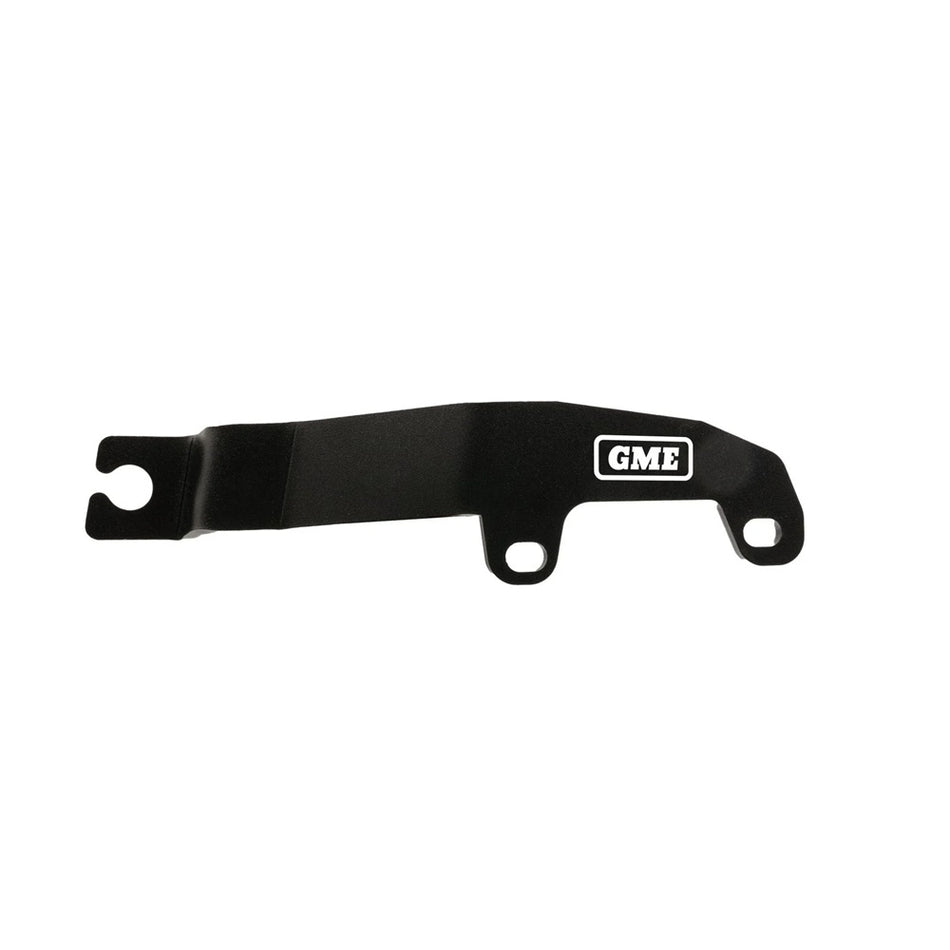 BHM02 GME-Bonnet Hinge Mount Isuzu  D-Max 2020-Current.Black metal bracket with 'GME' logo on a white background.