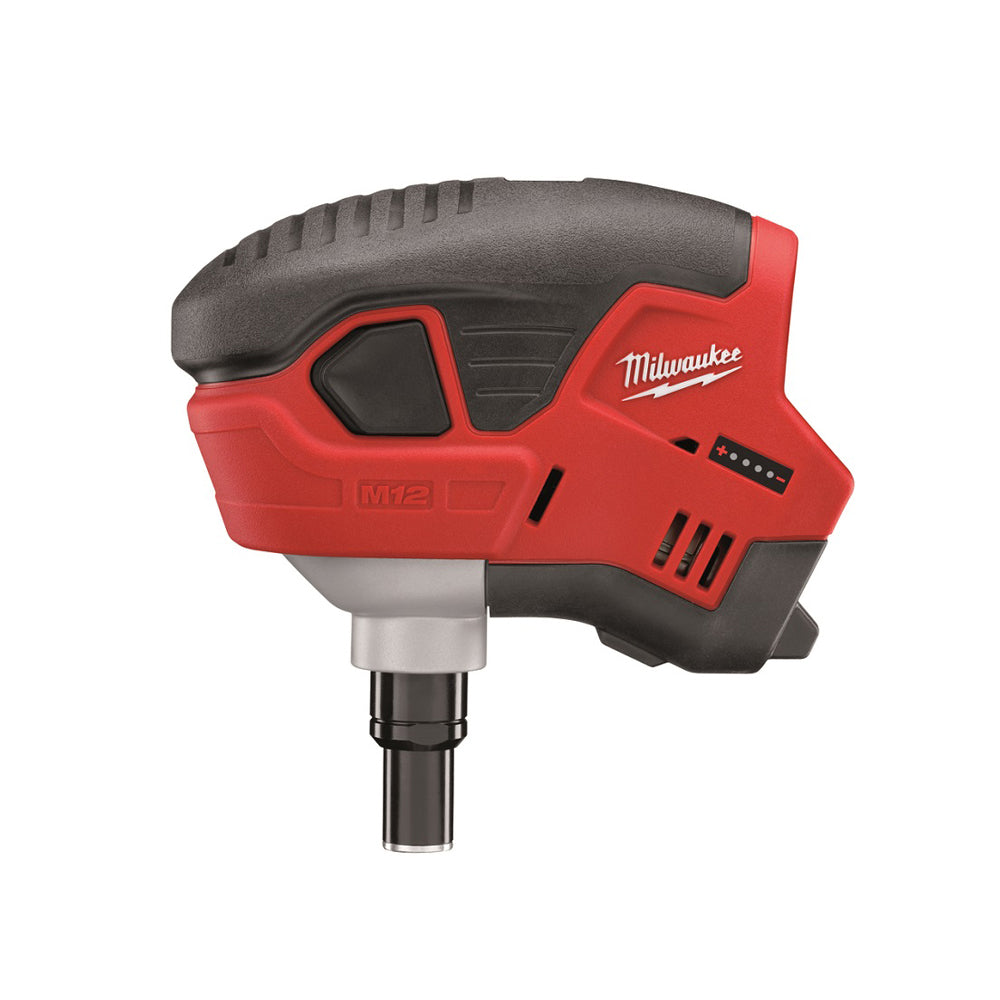 Milwaukee M12 Palm Nailer C12PN-0. Side view of nailer.