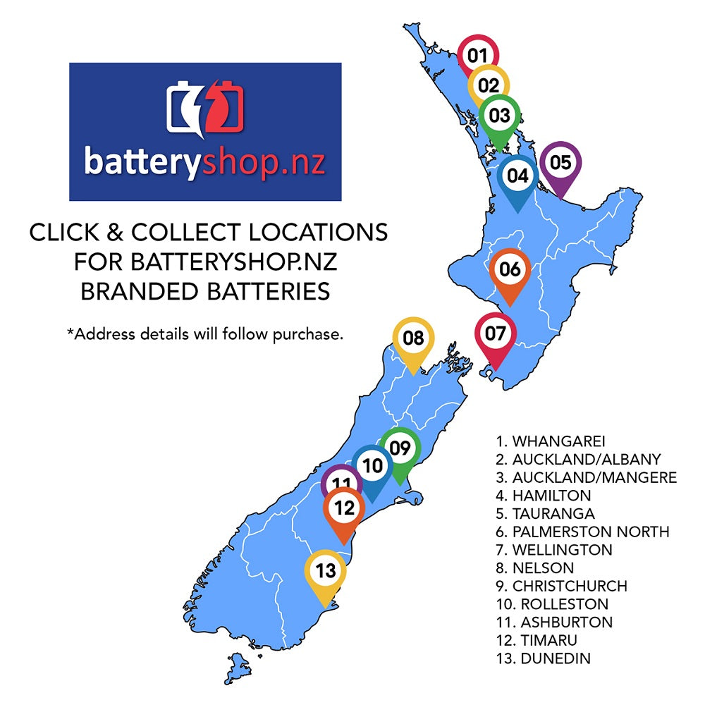 Batteryshop nz Heavy Duty Battery - Click Collect Map 03 