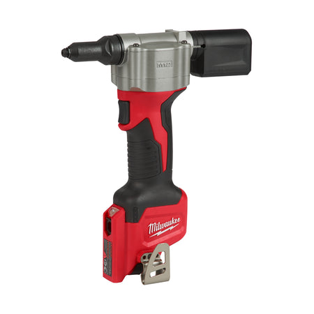Milwaukee M12 Rivet Gun M12BPRT-0.  Angled view of rivet gun.