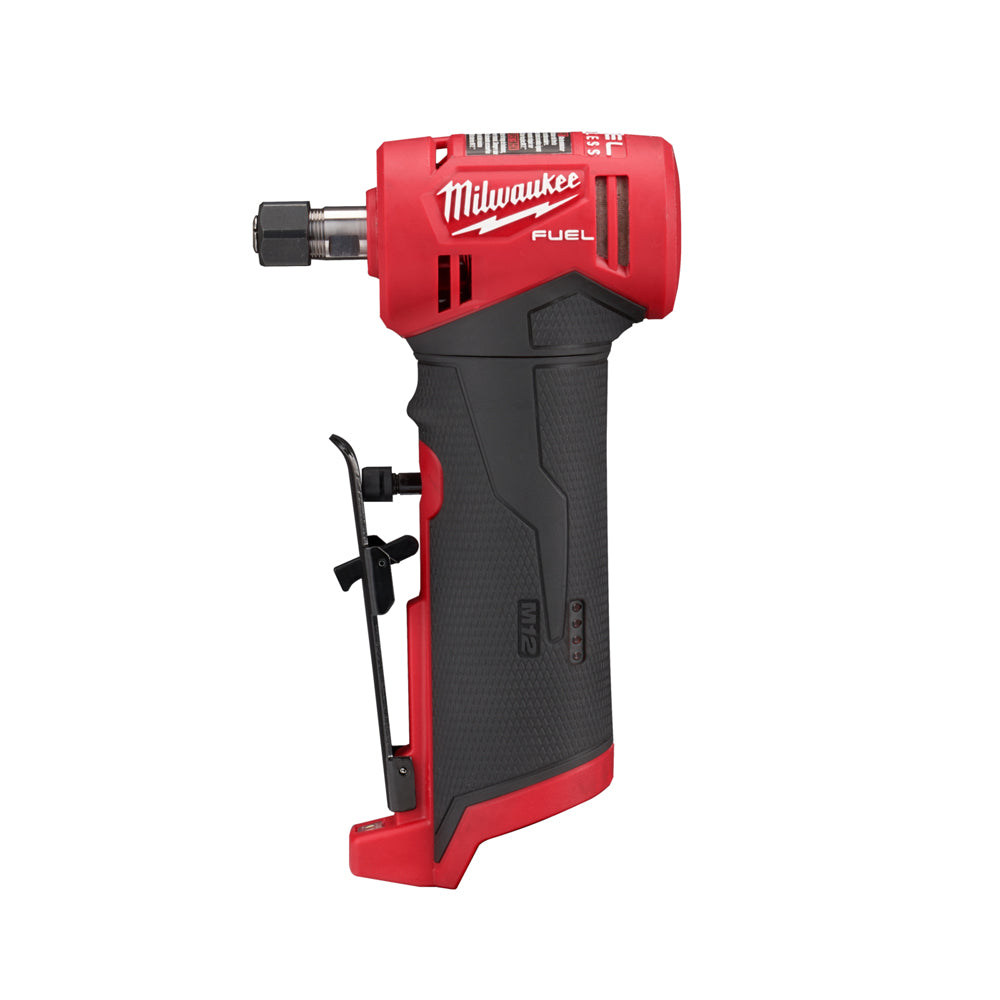 Milwaukee M12 Fuel Right Angle Die Grinder M12FDGA-0. Side view of die grinder. 
