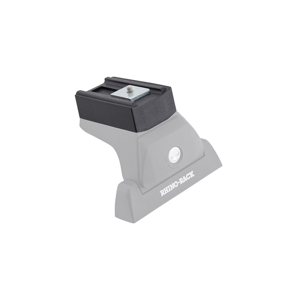 Rhino-Rack Quick Mount Vortex Spacer 25mm-QMVA25. Front view of black spacer on Rhino-Rack end.