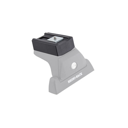 Rhino-Rack Quick Mount Vortex Spacer 25mm-QMVA25. Front view of black spacer on Rhino-Rack end.