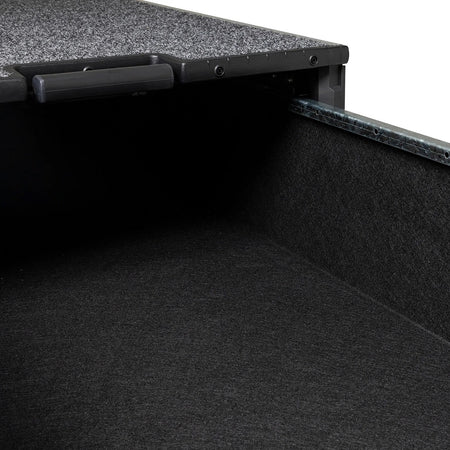 ARB Roller Draw 750x465mm-RD845. Front view of open drawer with black carpet inside it.