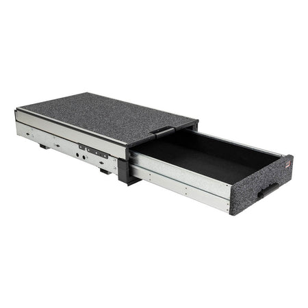 ARB Roller Floor/Slide Out Tray Mid-Height 1355mm-RFH1355. Front view of extended drawer.