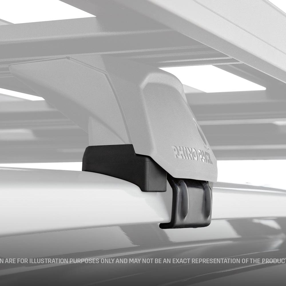 Rhino Rack Flush Rail Kit - Mitsubishi Outlander-RXFK010. Front view of a Rhino-Rack mounted to the roof of a vehicle.