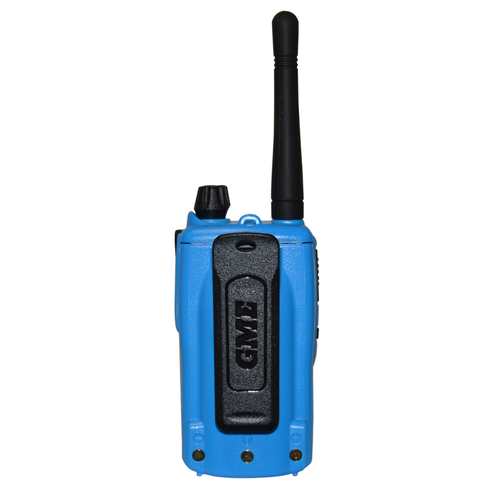 GME 5 Watts UHF Blue Handheld Radio - back view