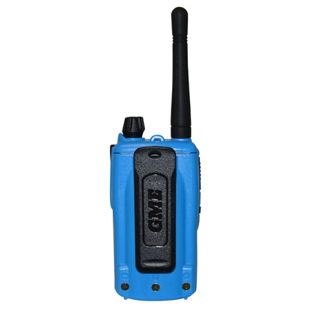 GME 5 Watts UHF Blue Handheld Radio - back view